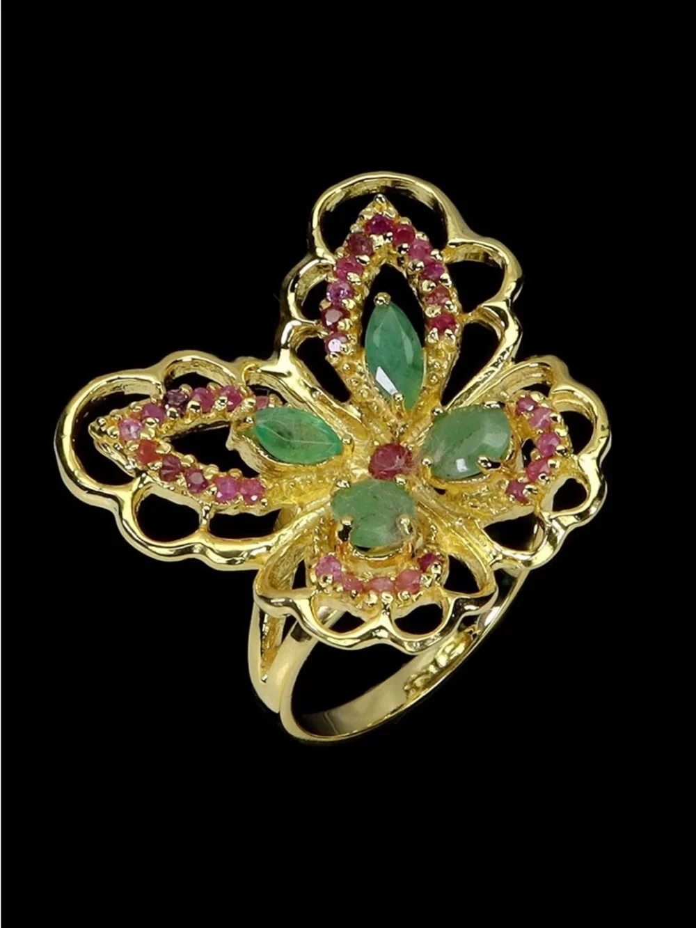 Genuine Emerald & Ruby Butterfly Ring
See Video - Picture 3 of 6